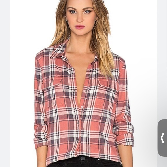 PAIGE Tops - PAIGE Plaid Canyon Rose & Graystone Button Down Shirt Small Style 1986805-3093